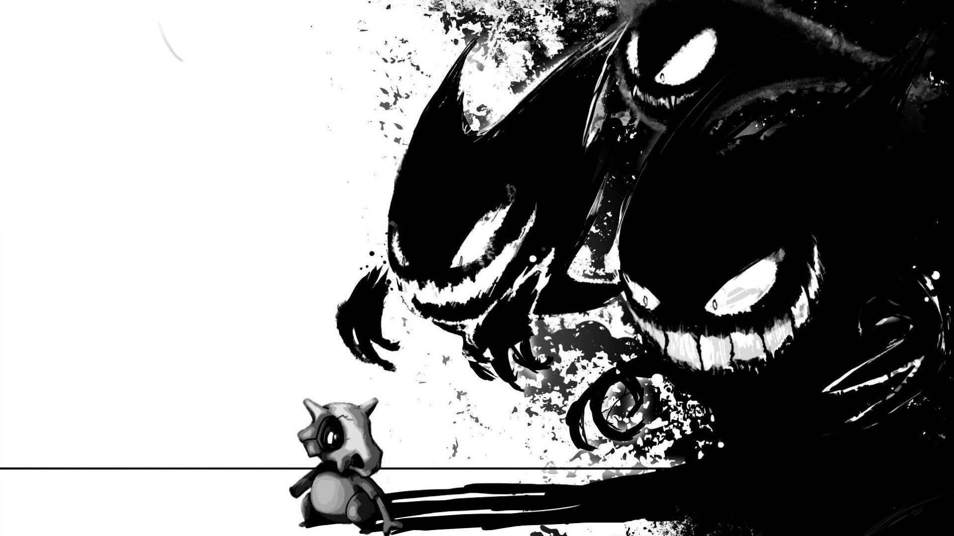 Schwarzweißes Anime-ästhetik-monster Wallpaper