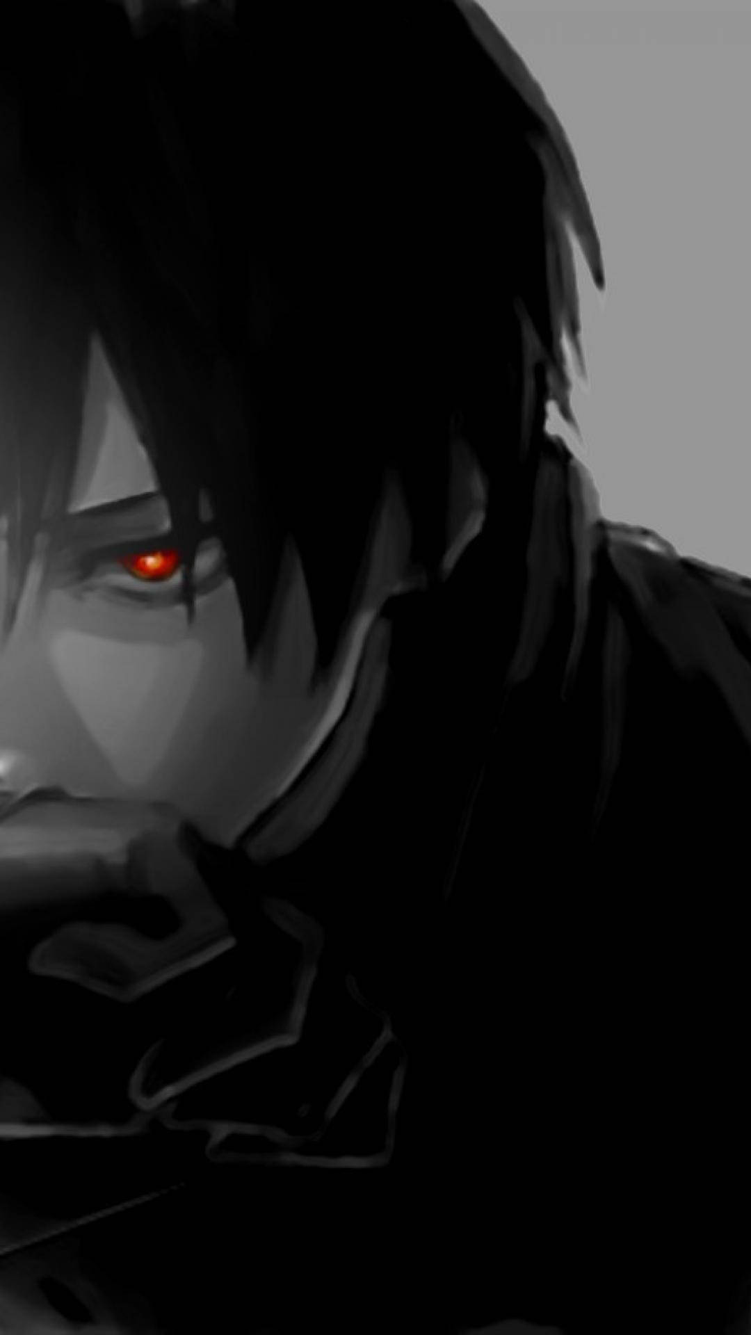 anime male vampire with red eyes