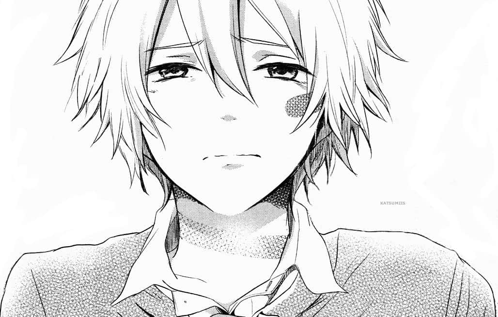 Download Black And White Anime Pfp Of A Bruised Boy Wallpaper ...