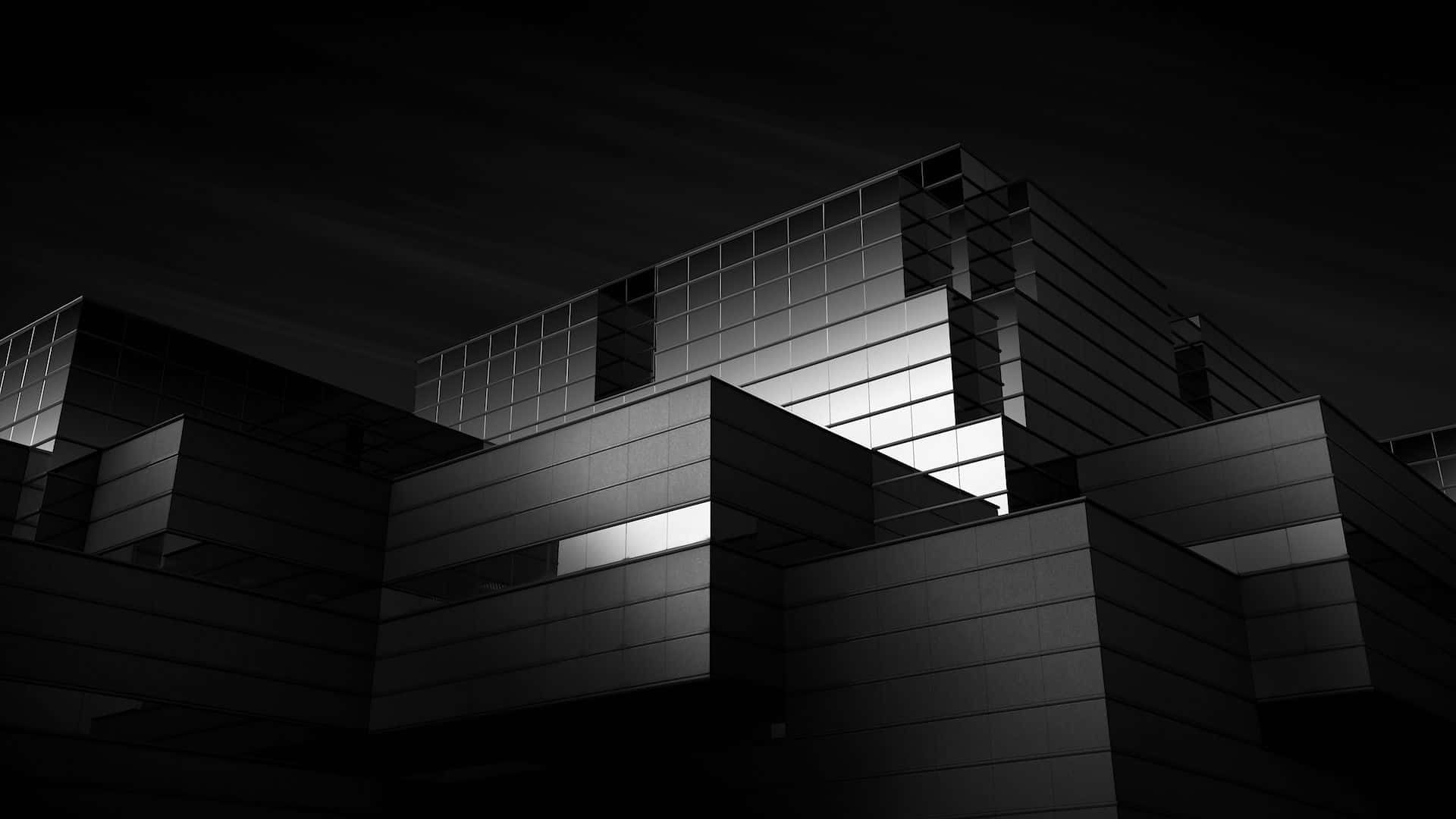 Impresionantediseño Arquitectónico En Blanco Y Negro. Fondo de pantalla