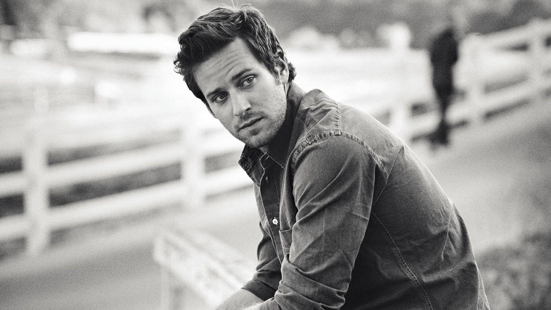 Download Black And White Armie Hammer Wallpaper 