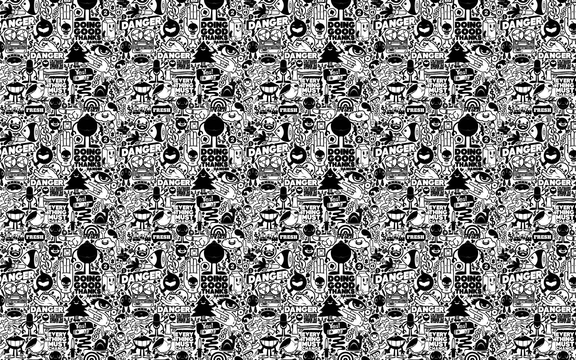 Black And White Art Patterns Background
