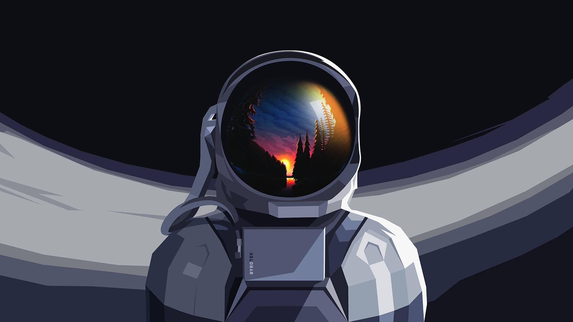 En astronaut der udforsker det ukendte. Wallpaper