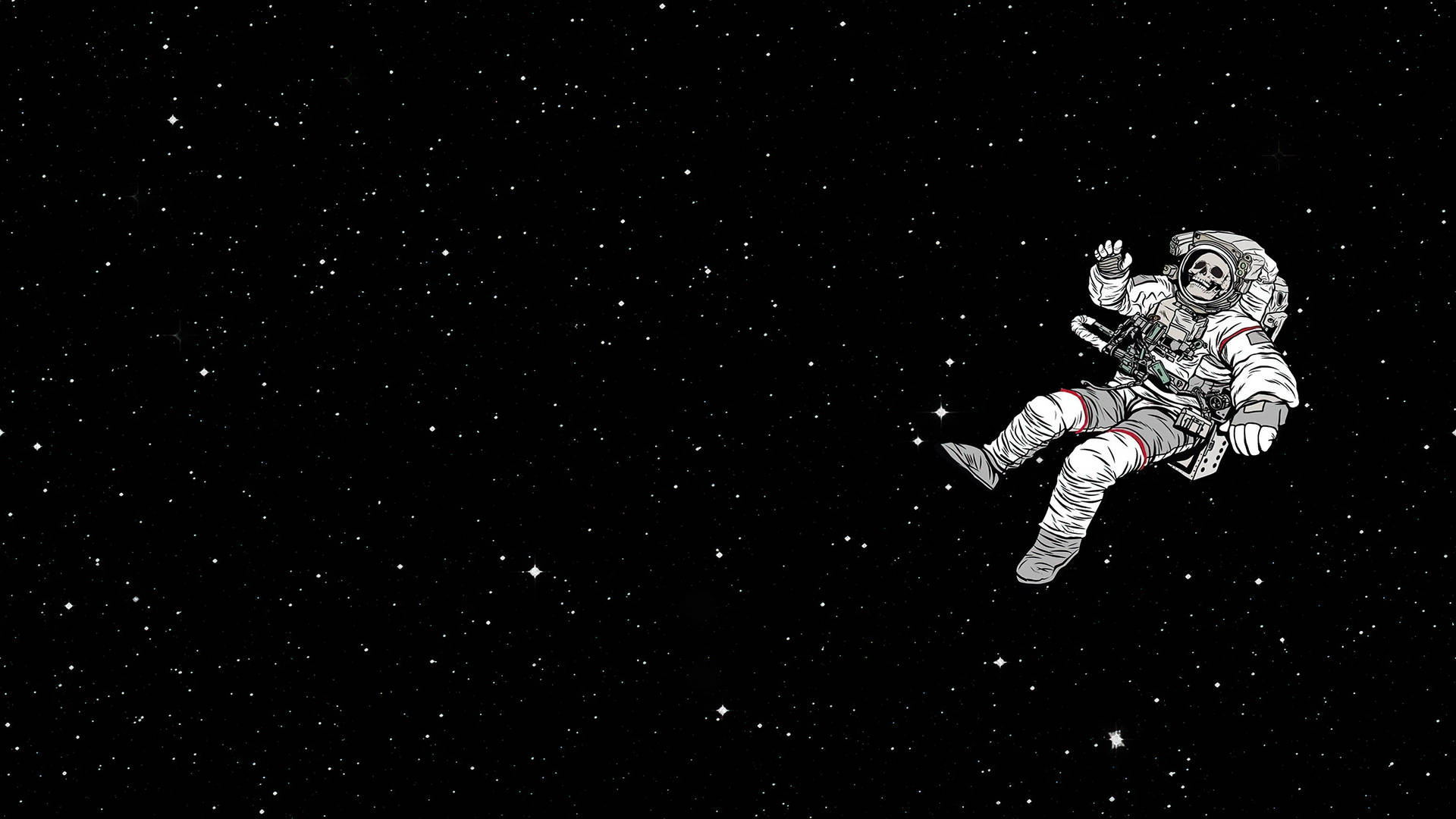 Paisajede Astronauta En Blanco Y Negro Flotando Como Arte. Fondo de pantalla