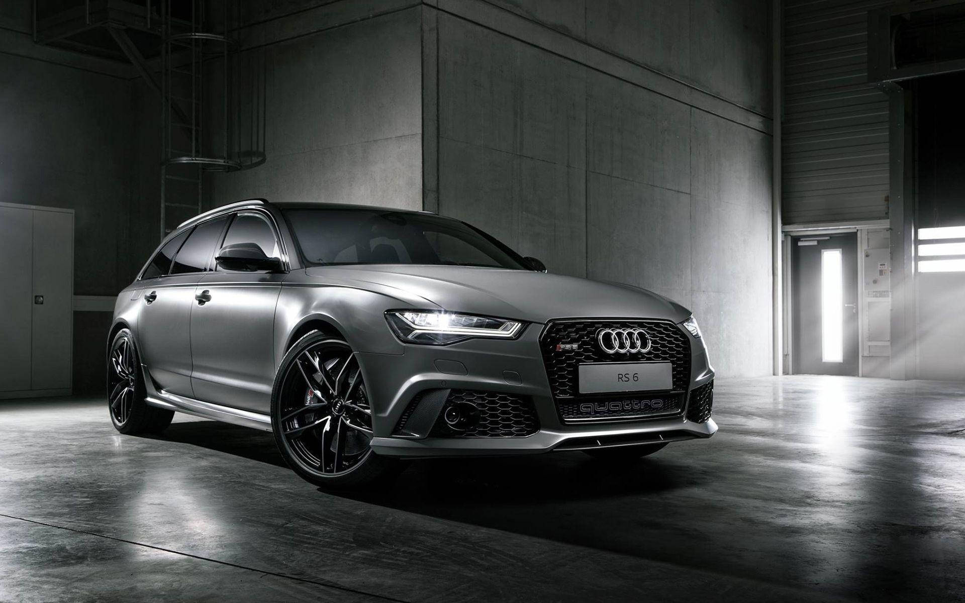 Black-and-white Audi Rs 6 Wallpaper