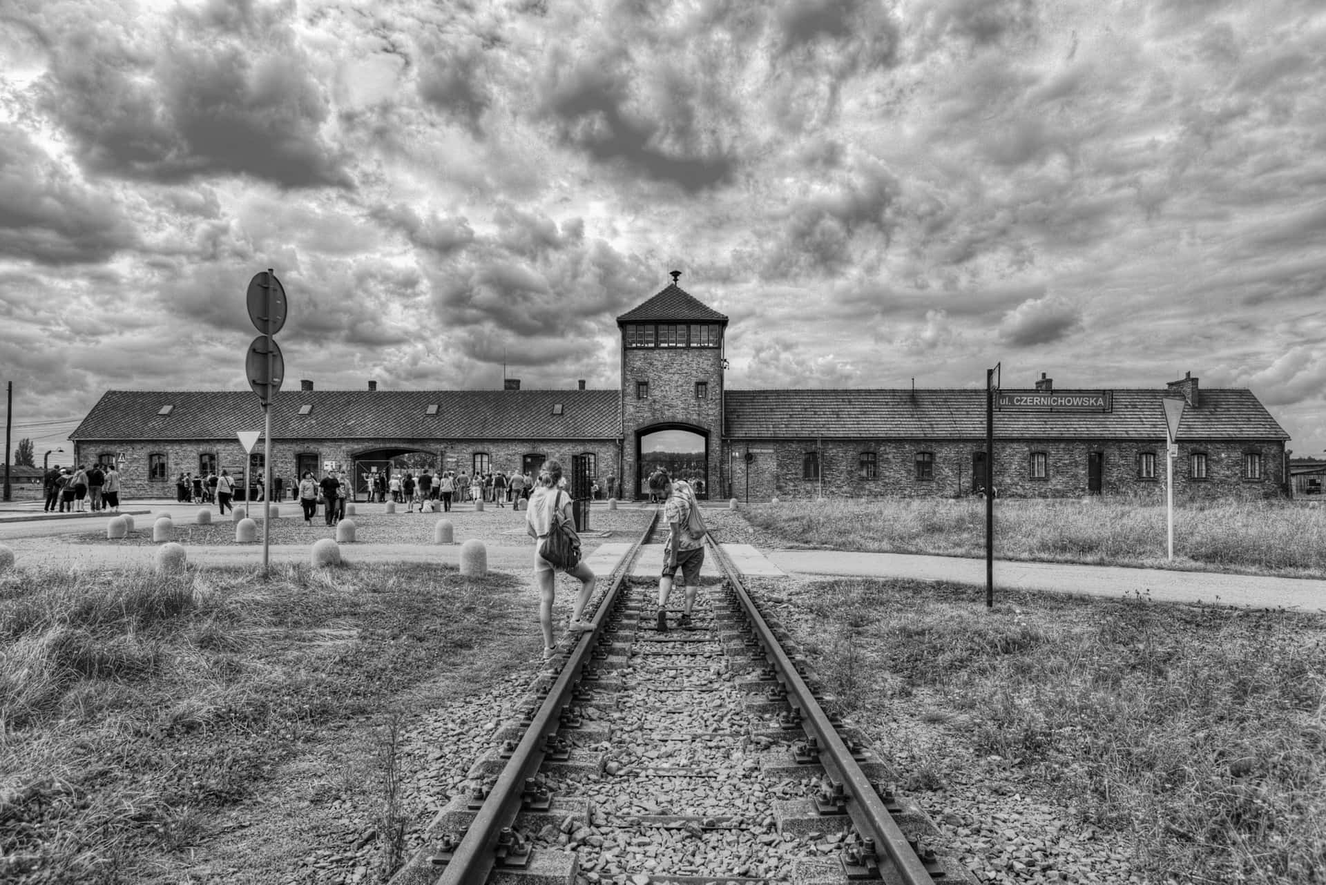 Black And White Auschwitz Birkenau Concentration Camp Picture