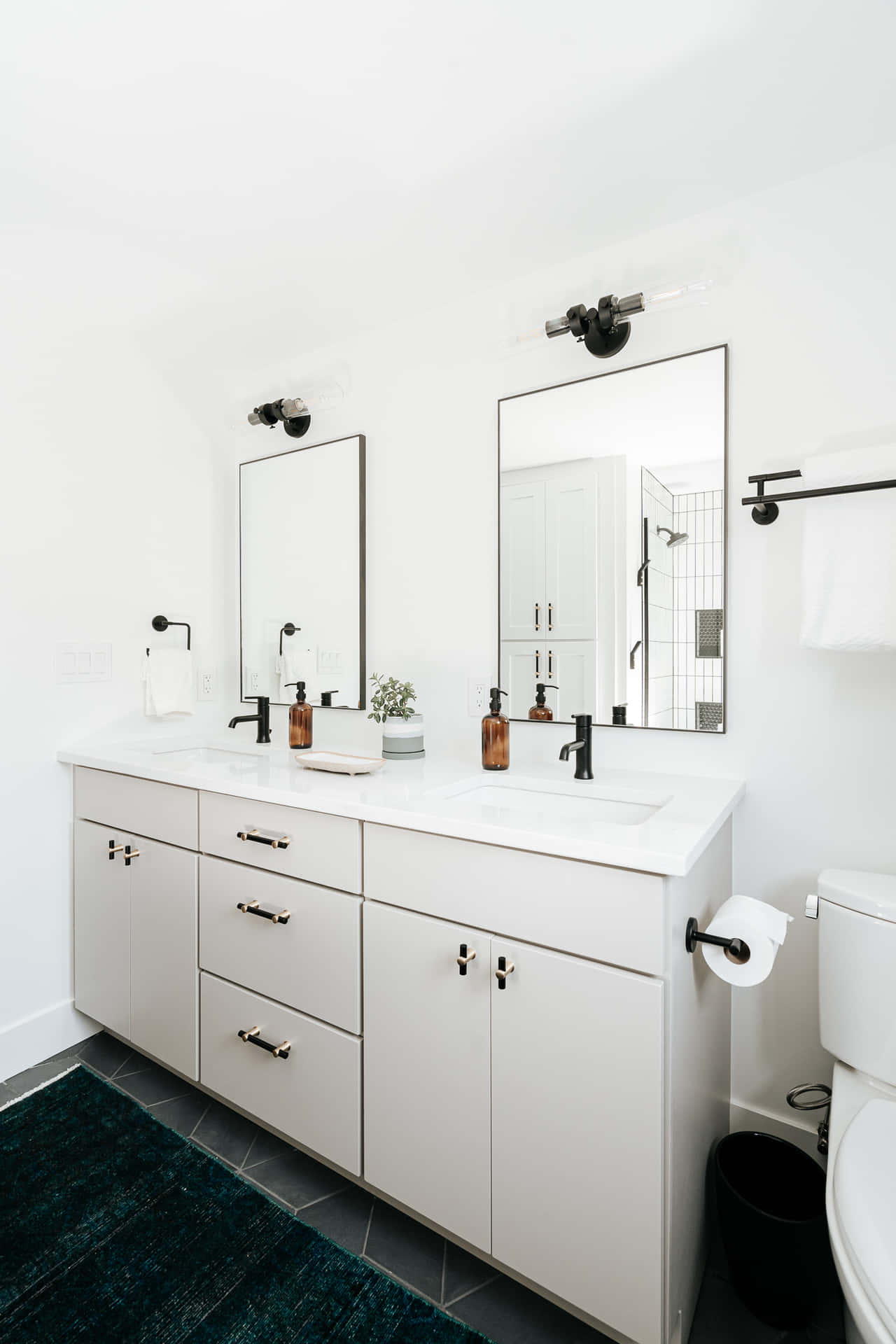 Contemporary Black and White Bathroom