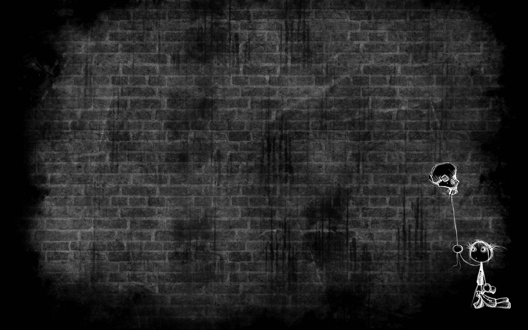Muro Di Mattoni In Bianco E Nero Sfondo