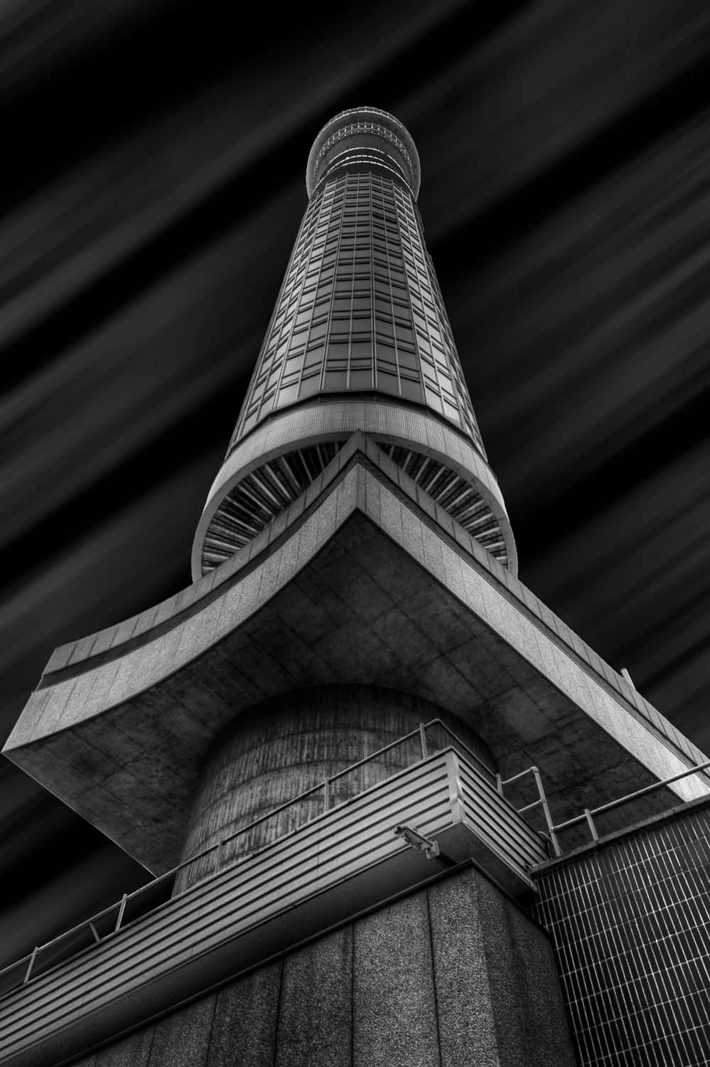 Black And White BT Tower Phone Wallpaper