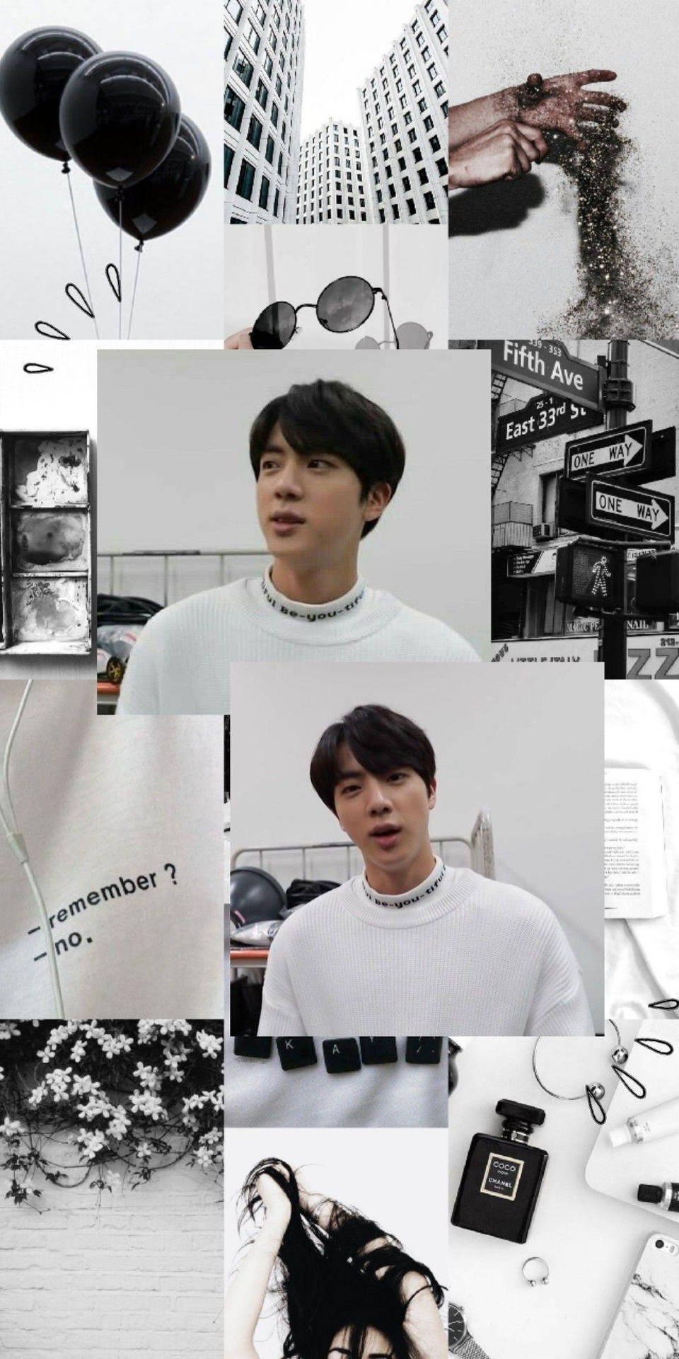 Jin Black and White aesthetic Background