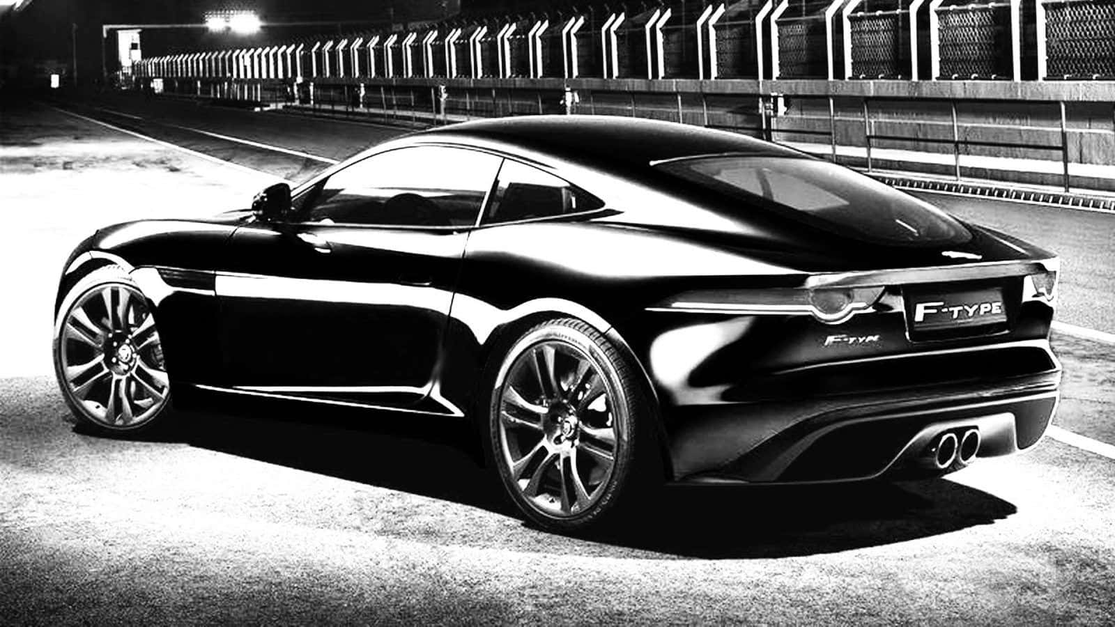 Black and White Sports Car Wallpaper