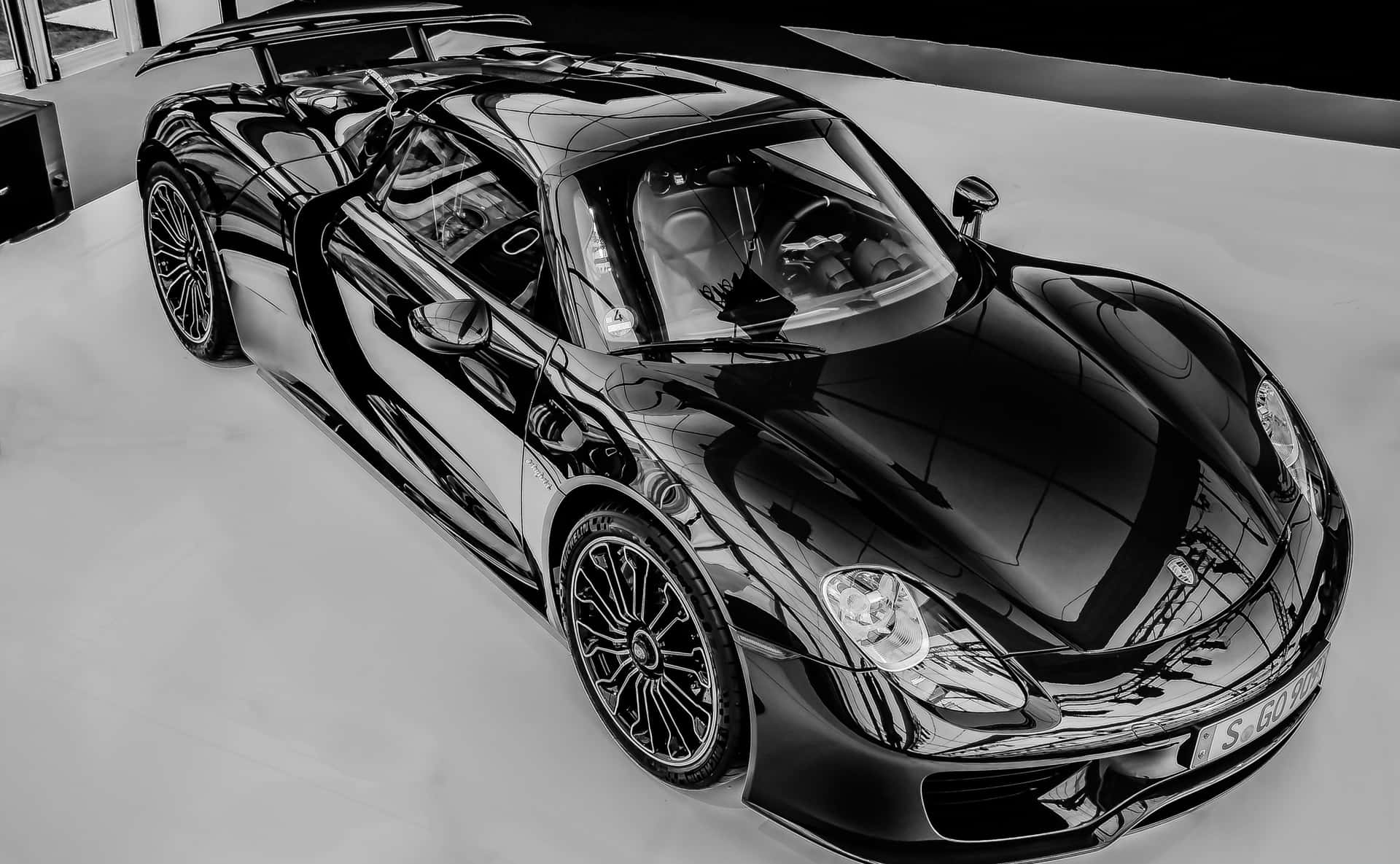 Stunning black and white sports car Wallpaper