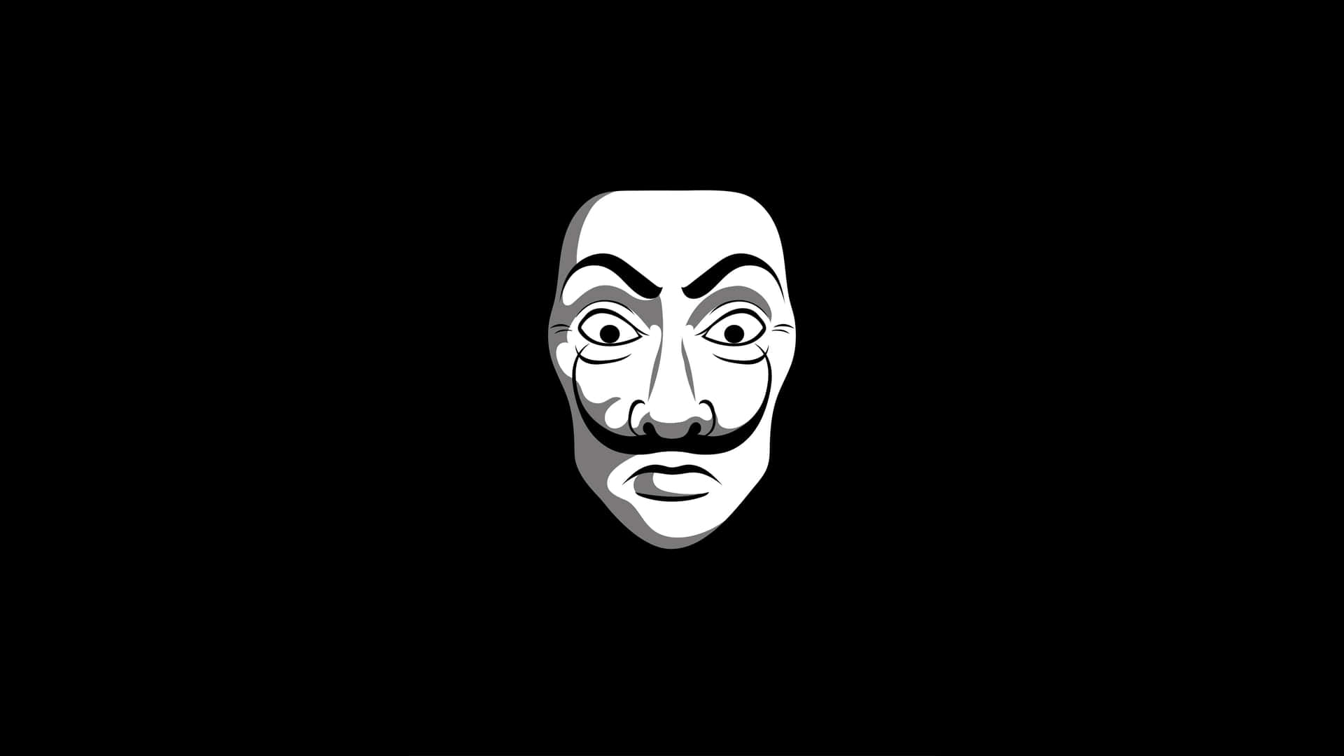 A Black Background With A White Mask Wallpaper