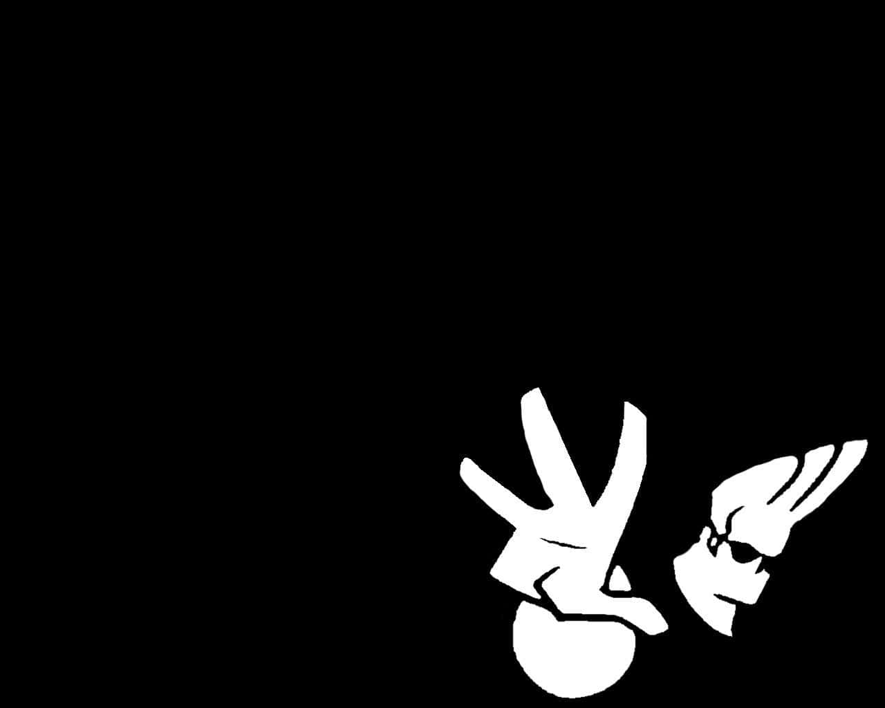Download a black background with various cartoon characters on it Wallpaper
