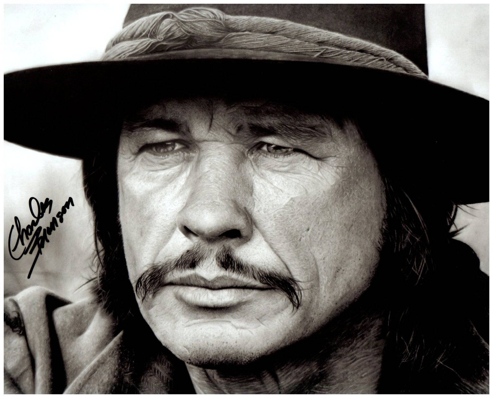 Black And White Charles Bronson Autograph Wallpaper