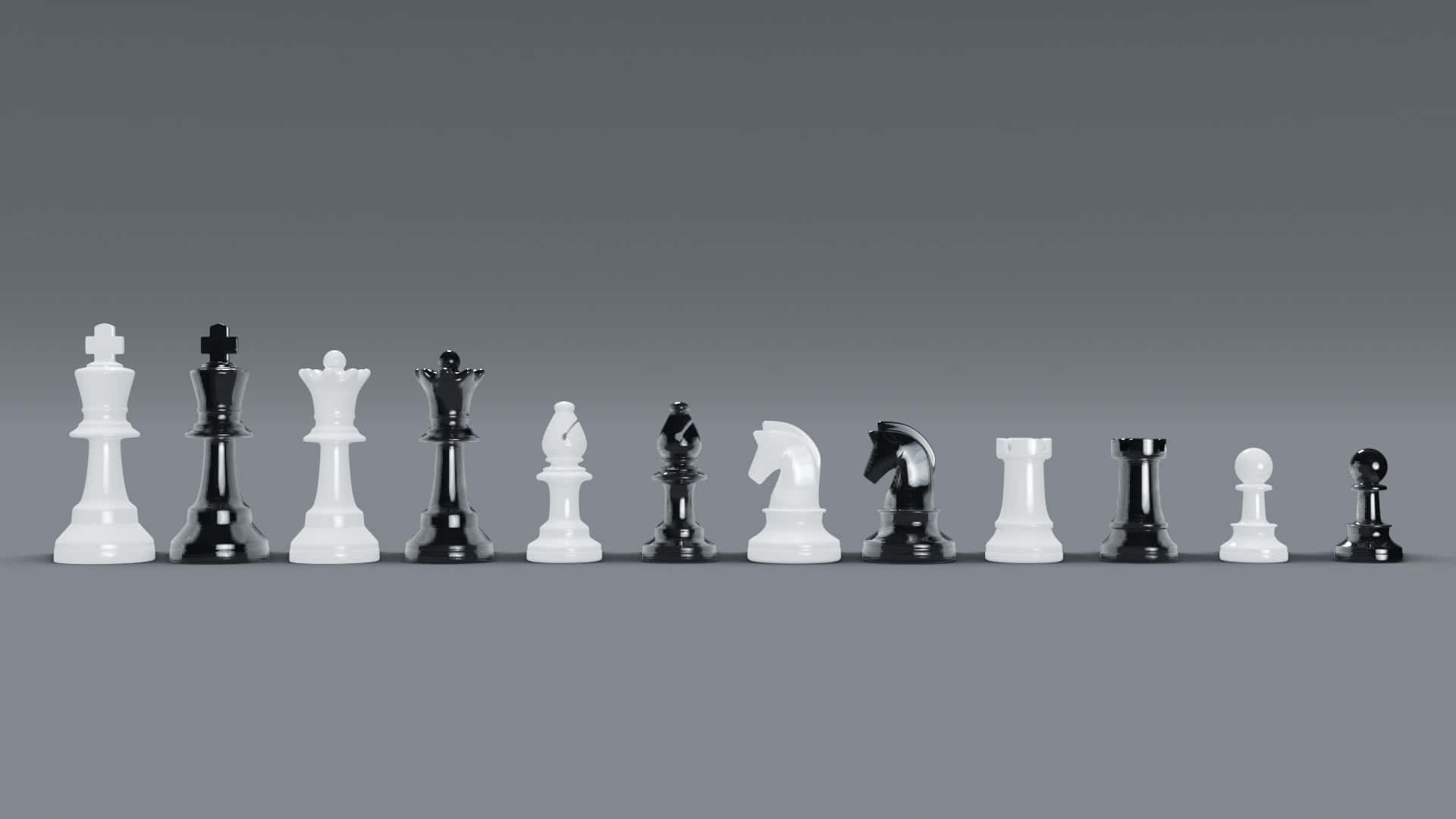 A Black And White Chess Game in Progress Wallpaper