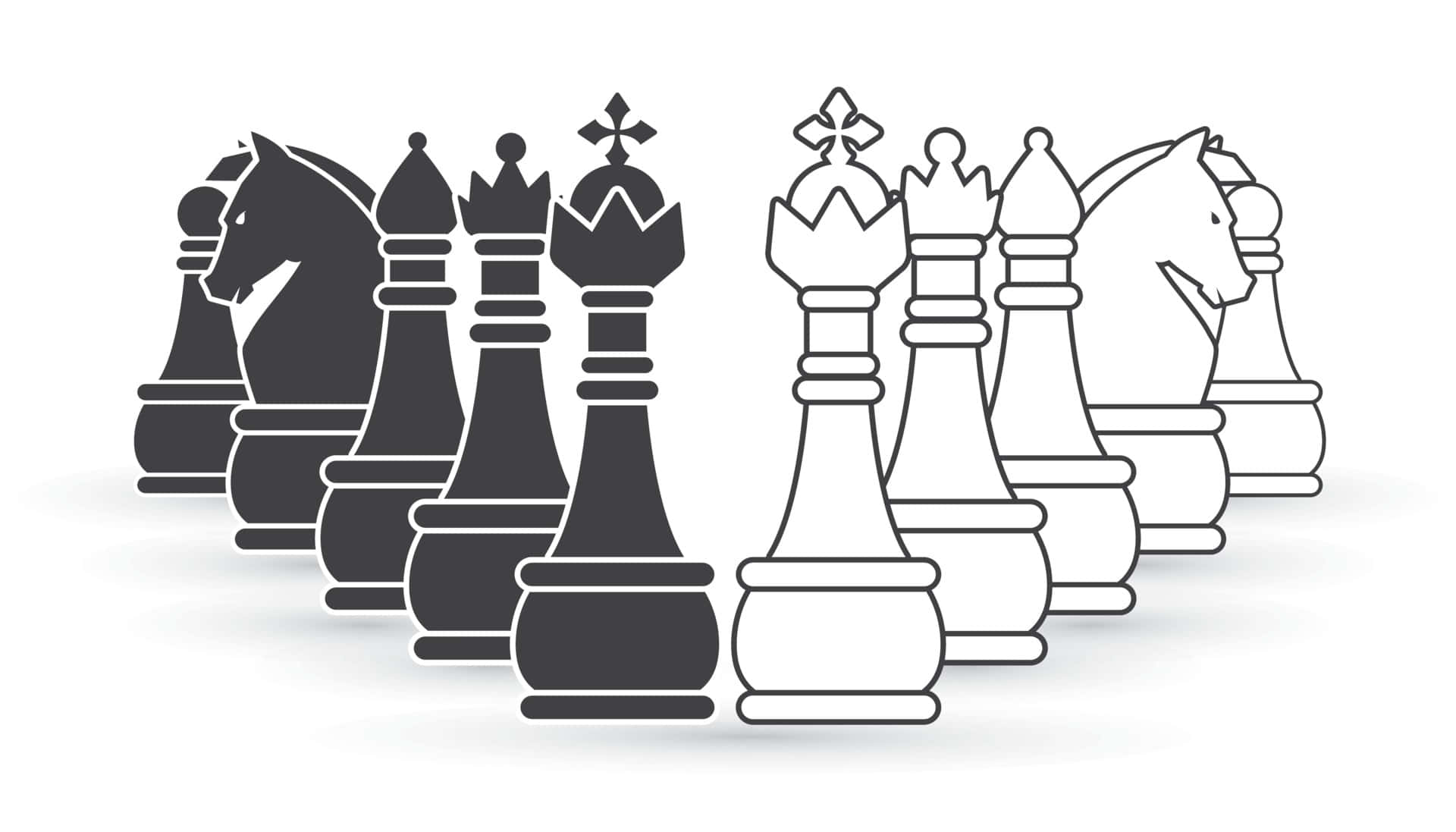 Black and White Chessboard Setup Wallpaper