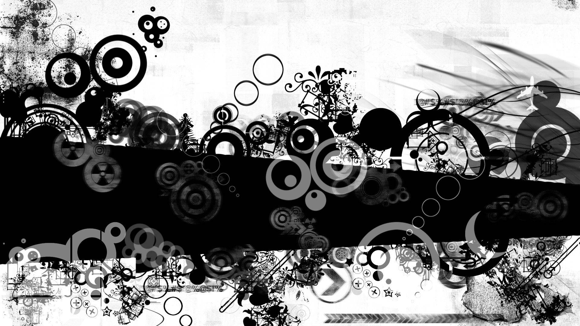 Black And White Circles Abstract