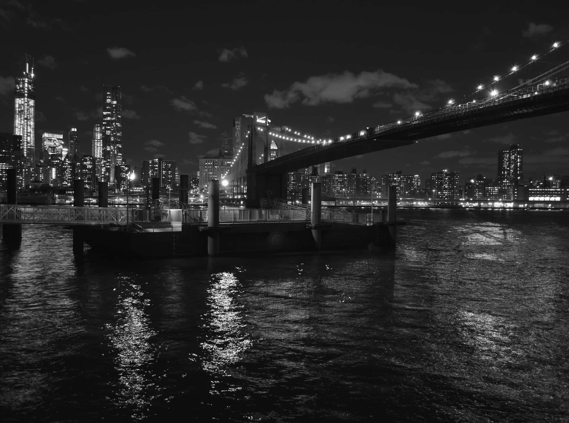 Pontedi Brooklyn Di Notte Sfondo