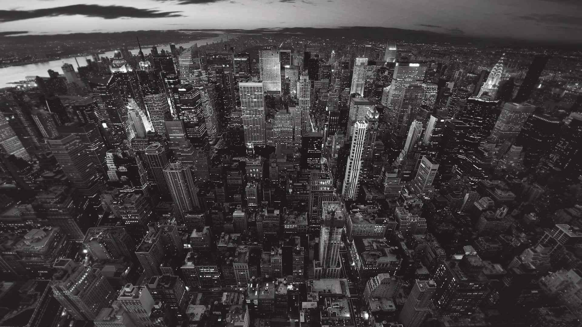 Stunning Black and White Cityscape Skyline Wallpaper