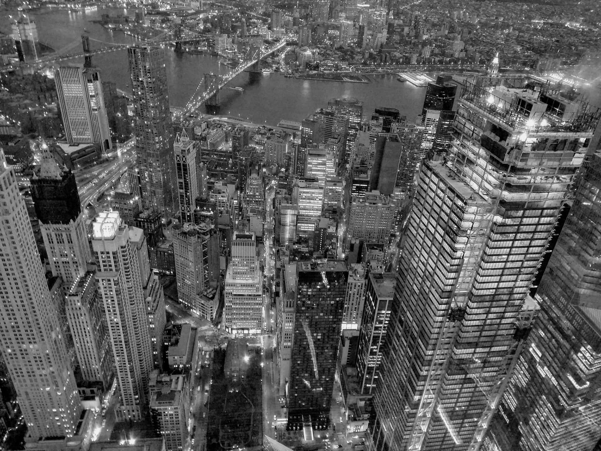 An Engaging Black and White Cityscape Wallpaper