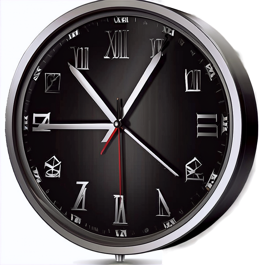 Black And White Clock Clipart Png Ded56 PNG