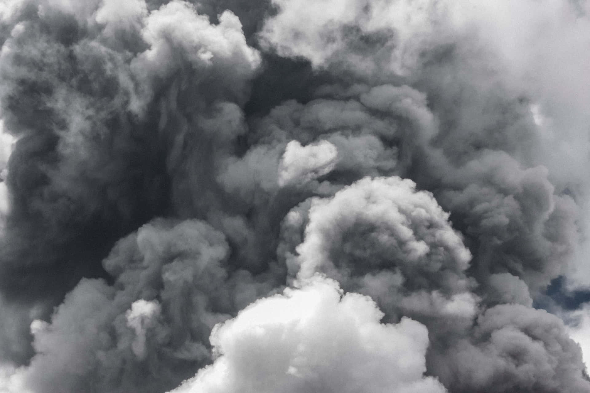 Black And White Volcanic Cloud Wallpaper