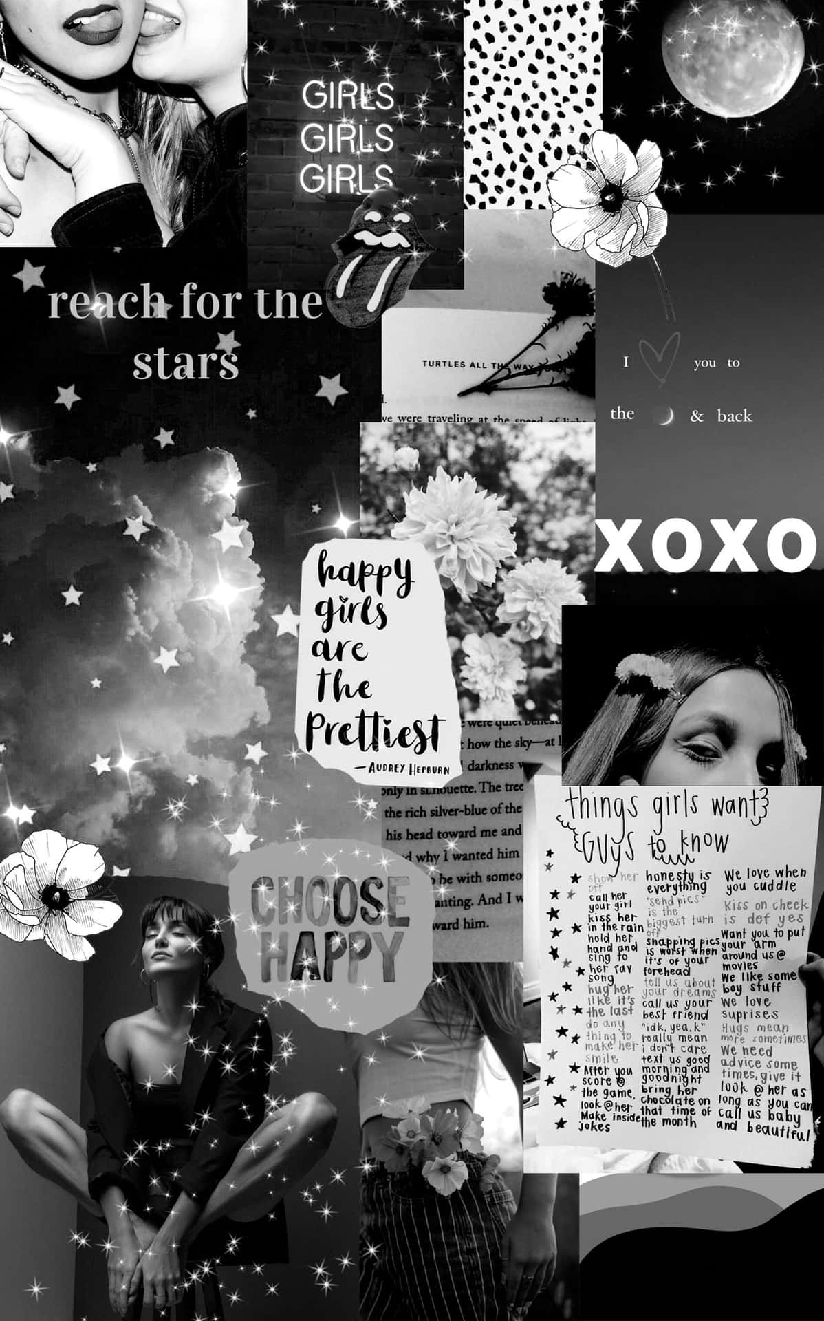 A Creative Black and White Collage Wallpaper