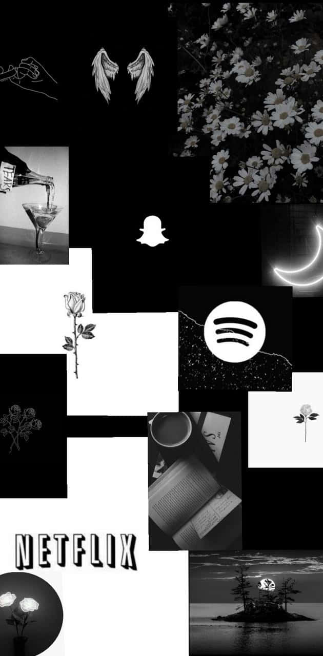 An Artistic Black and White Collage Wallpaper