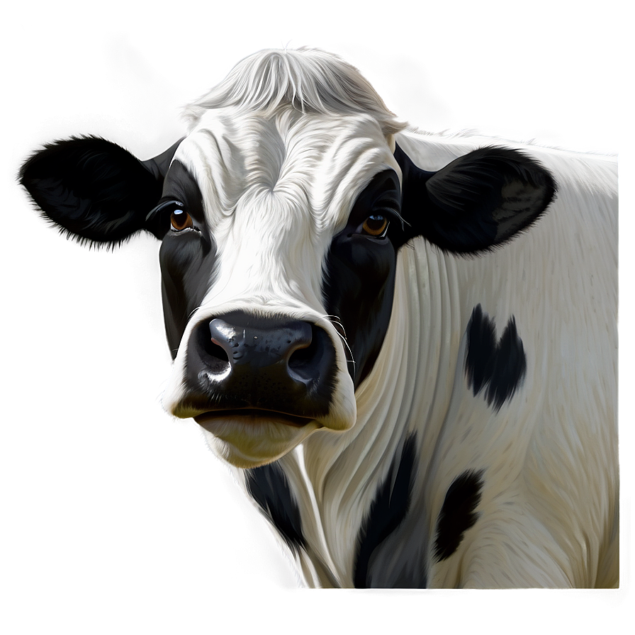 Black And White Cow Head Png 06212024 PNG