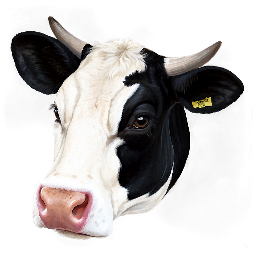 Black And White Cow Head Png 06212024 PNG