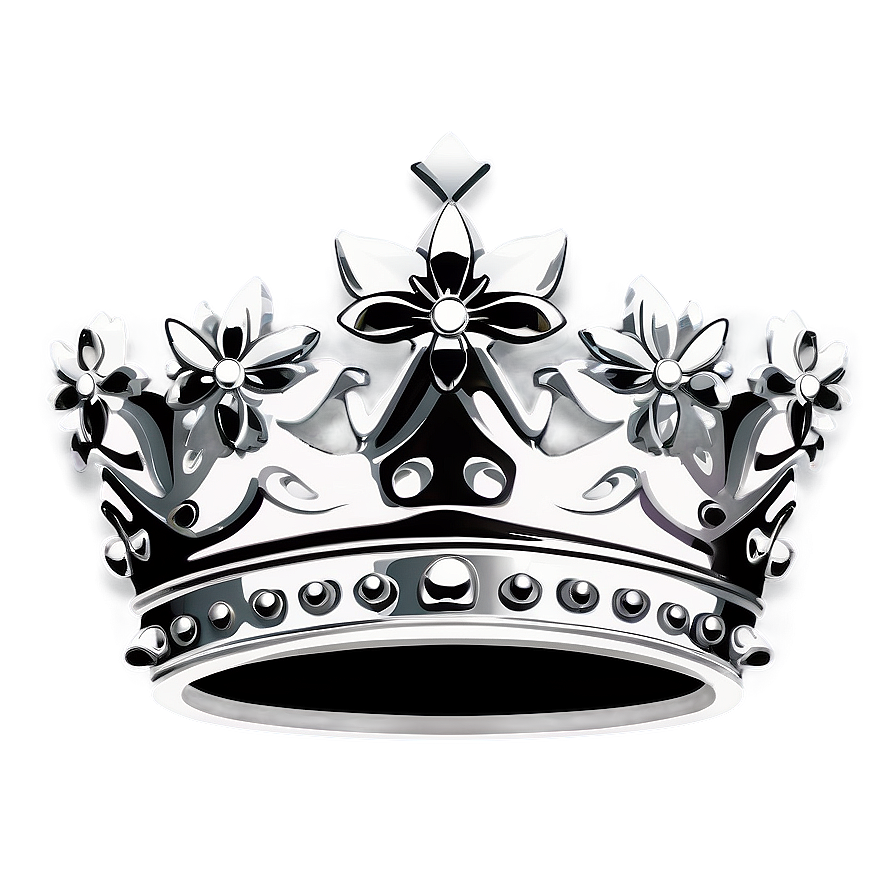 Black And White Crown Vector Png 06262024 PNG