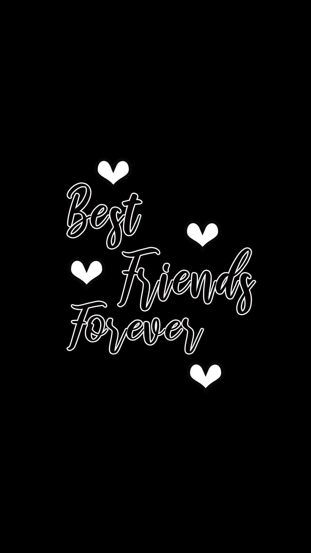 Black And White Cursive Girly Bff Background