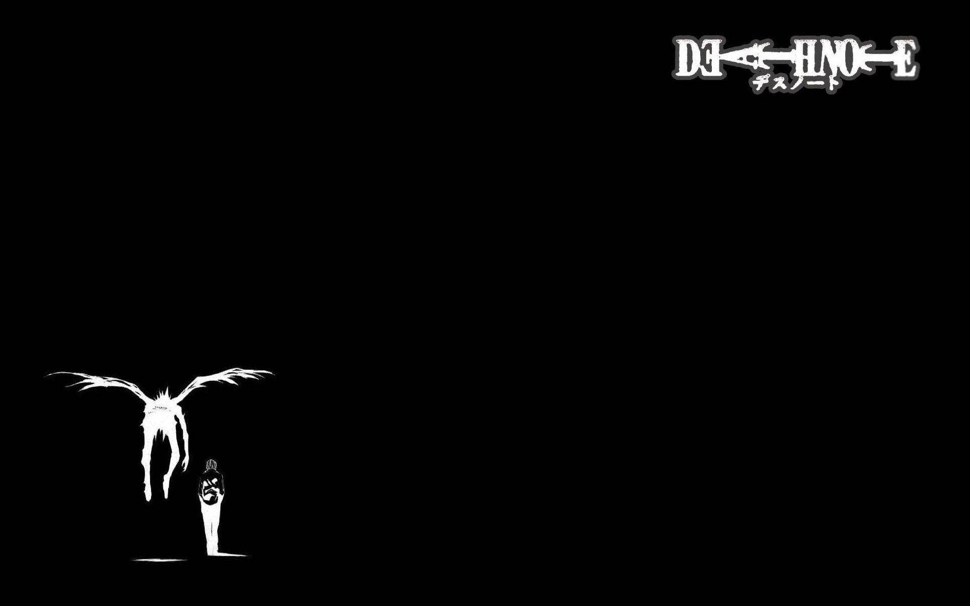 Black And White Death Note Ryuk Light Title Wallpaper
