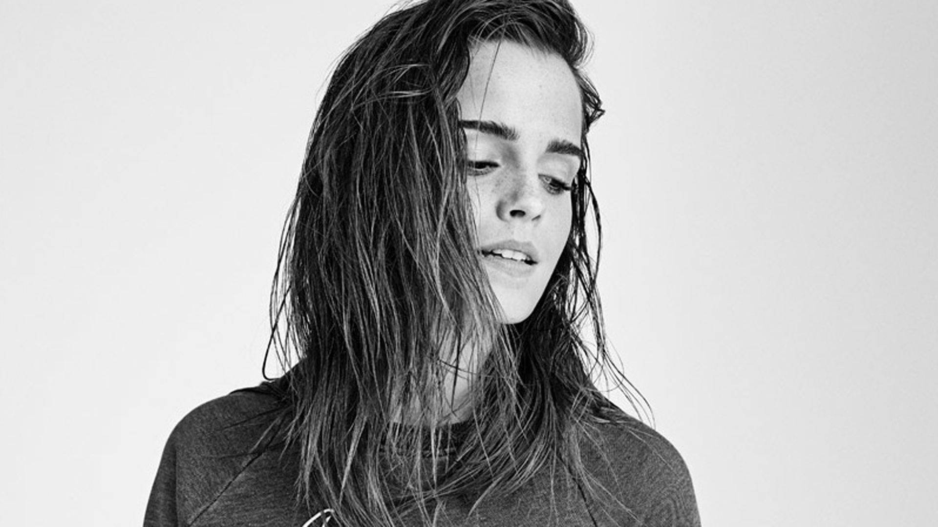 Black And White Emma Watson Portrait