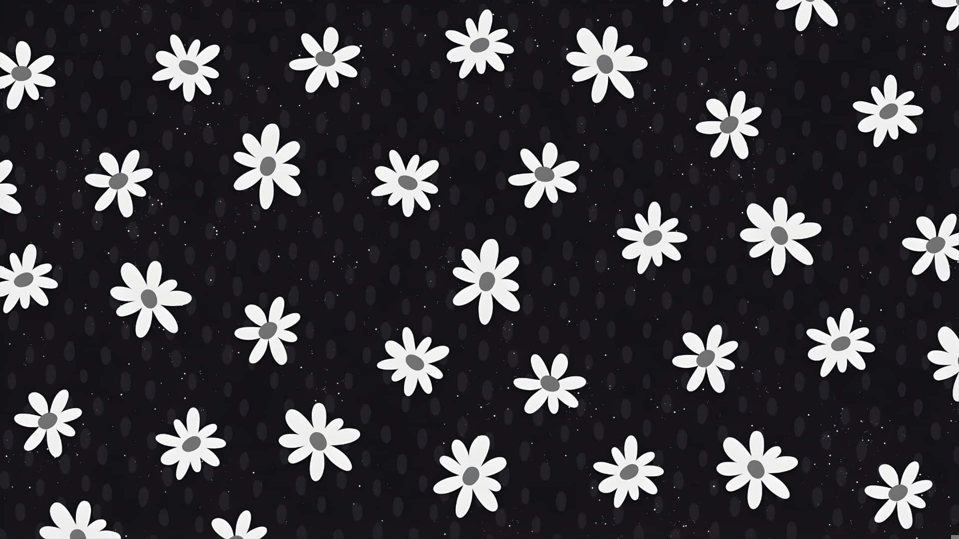 Black And White Floral Pattern Wallpaper