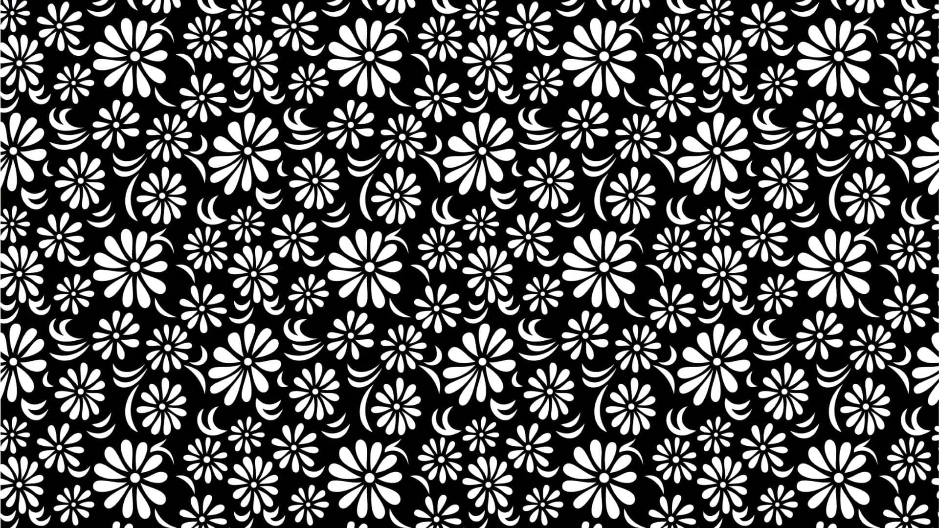 Black And White Floral Pattern Wallpaper