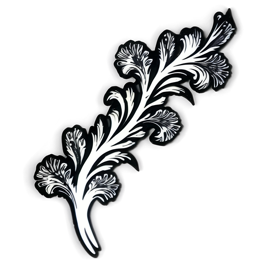 Black And White Flourish Png Nfu39 PNG