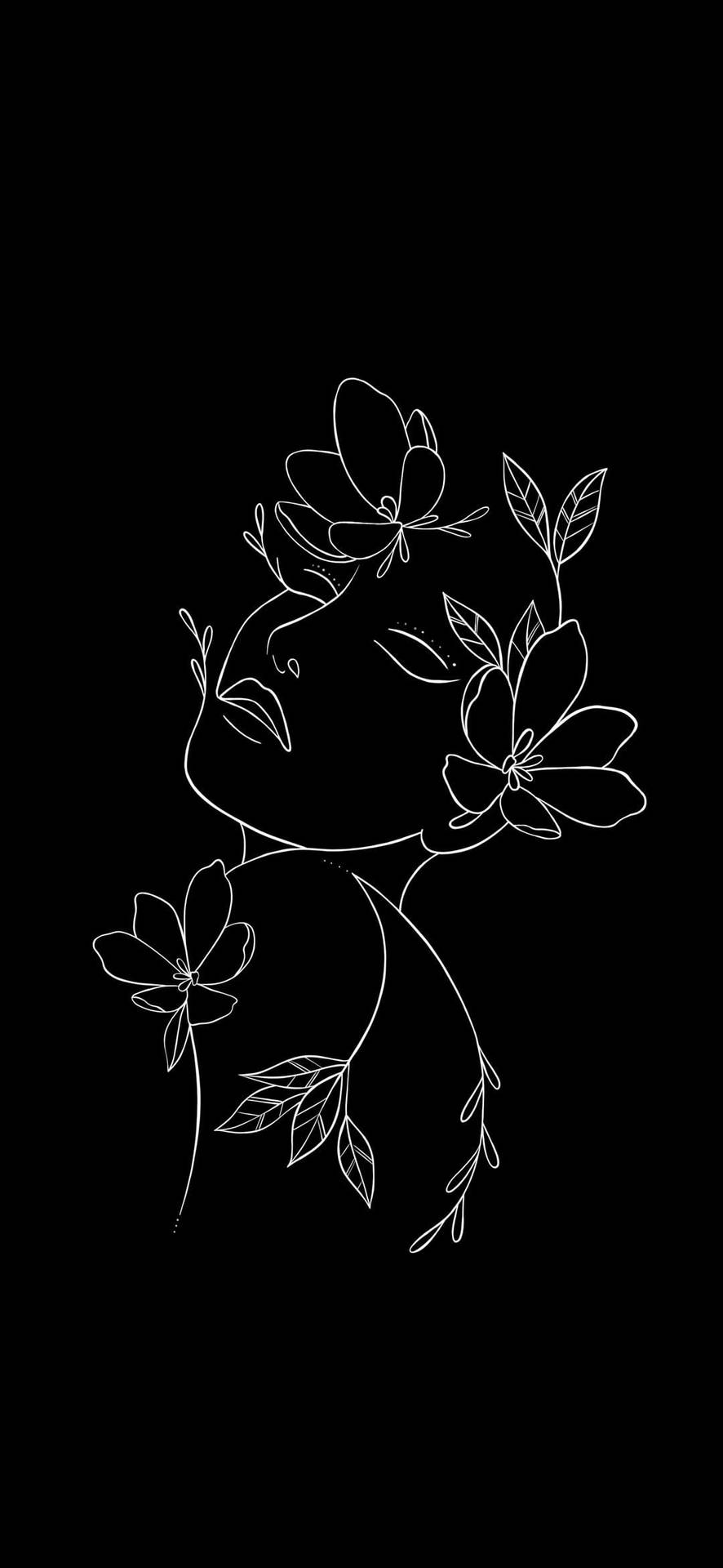 Download Black And White Flower Cute Art Wallpaper 