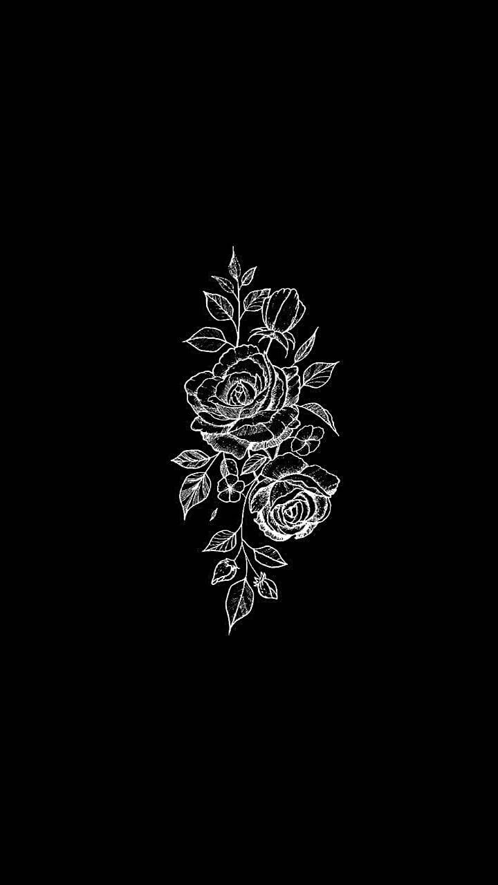 Schwarzweiße Blume Viele Rosen Kunst Wallpaper