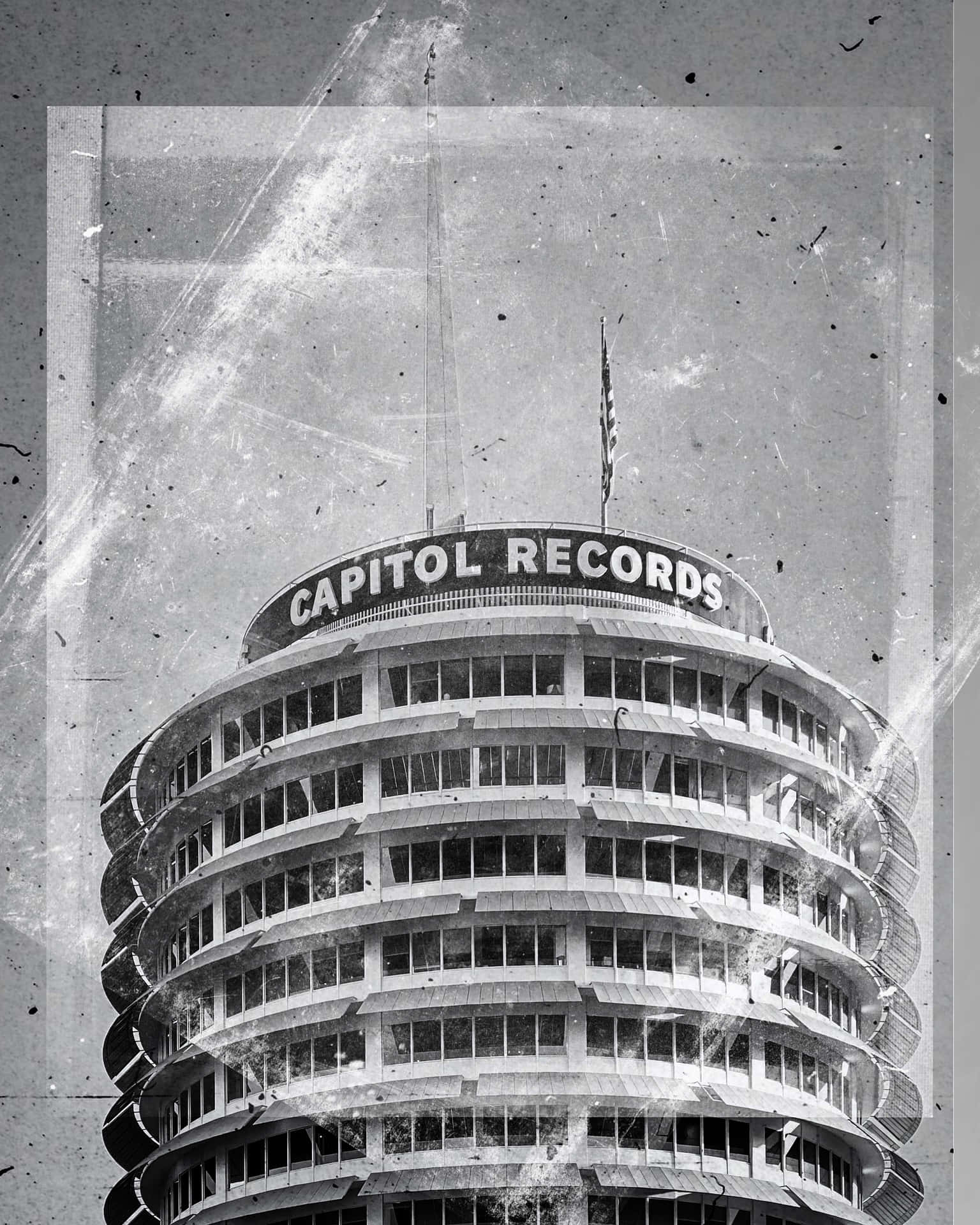 Black And White Frame Of Capitol Records Building Wallpaper