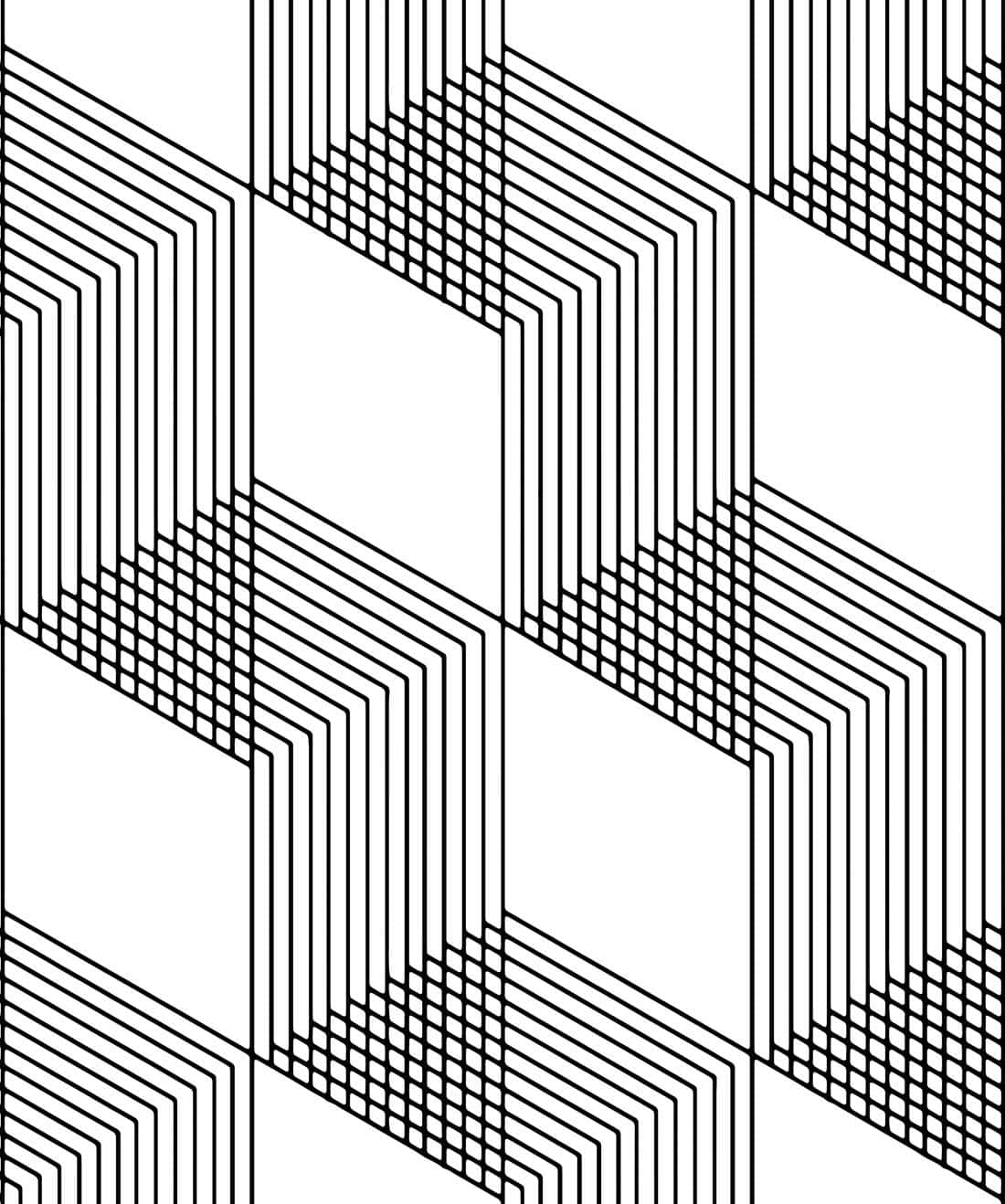 Minimalist black and white geometric pattern Wallpaper