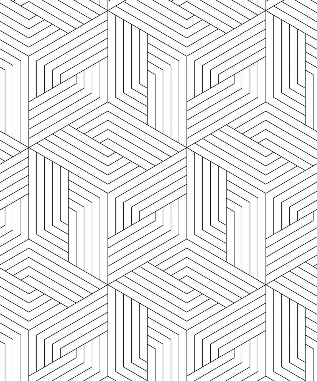 Striking Black and White Geometric Pattern Wallpaper