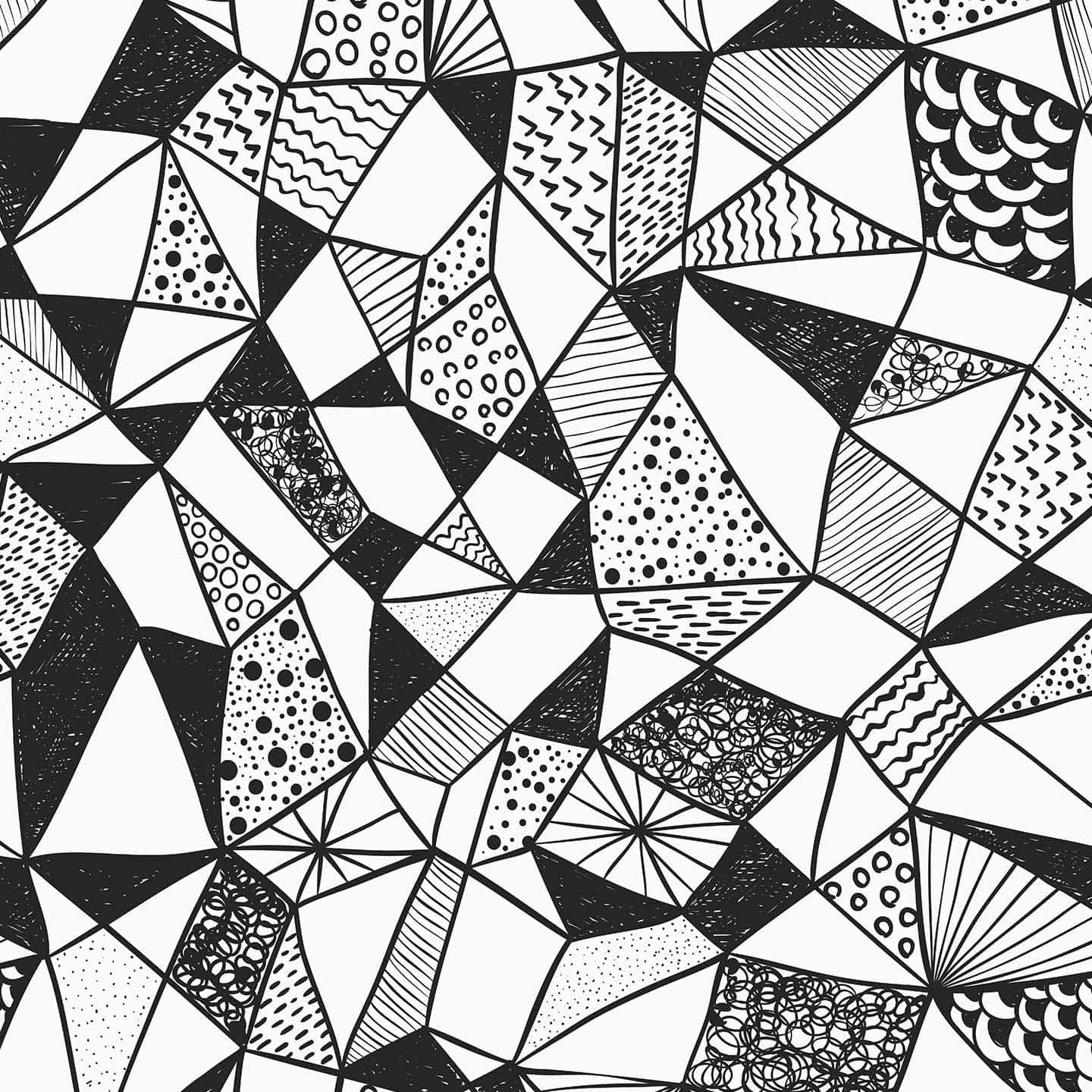 Captivating Geometric Pattern in Black and White Wallpaper