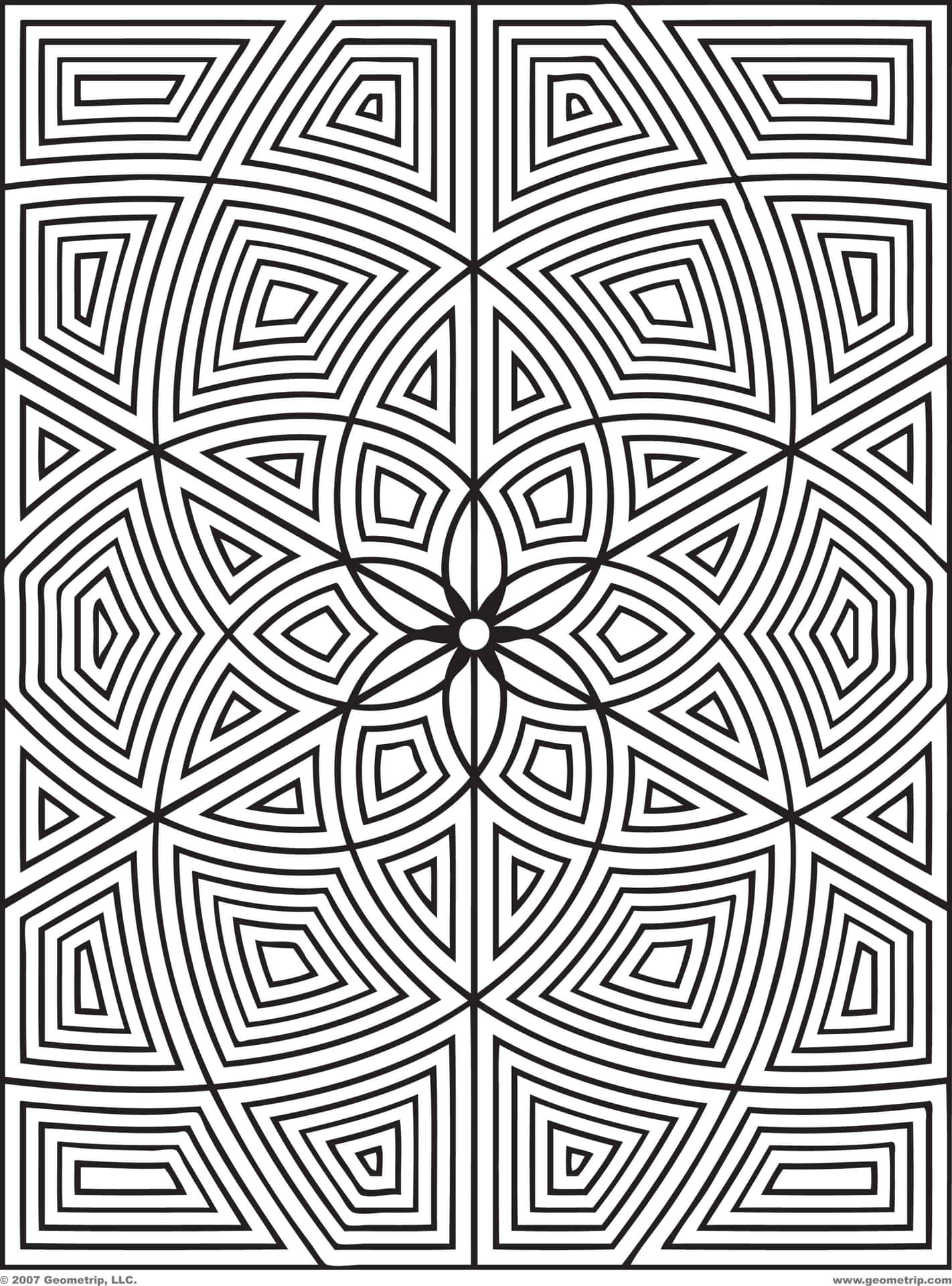 Intricate Black and White Geometric Pattern Wallpaper