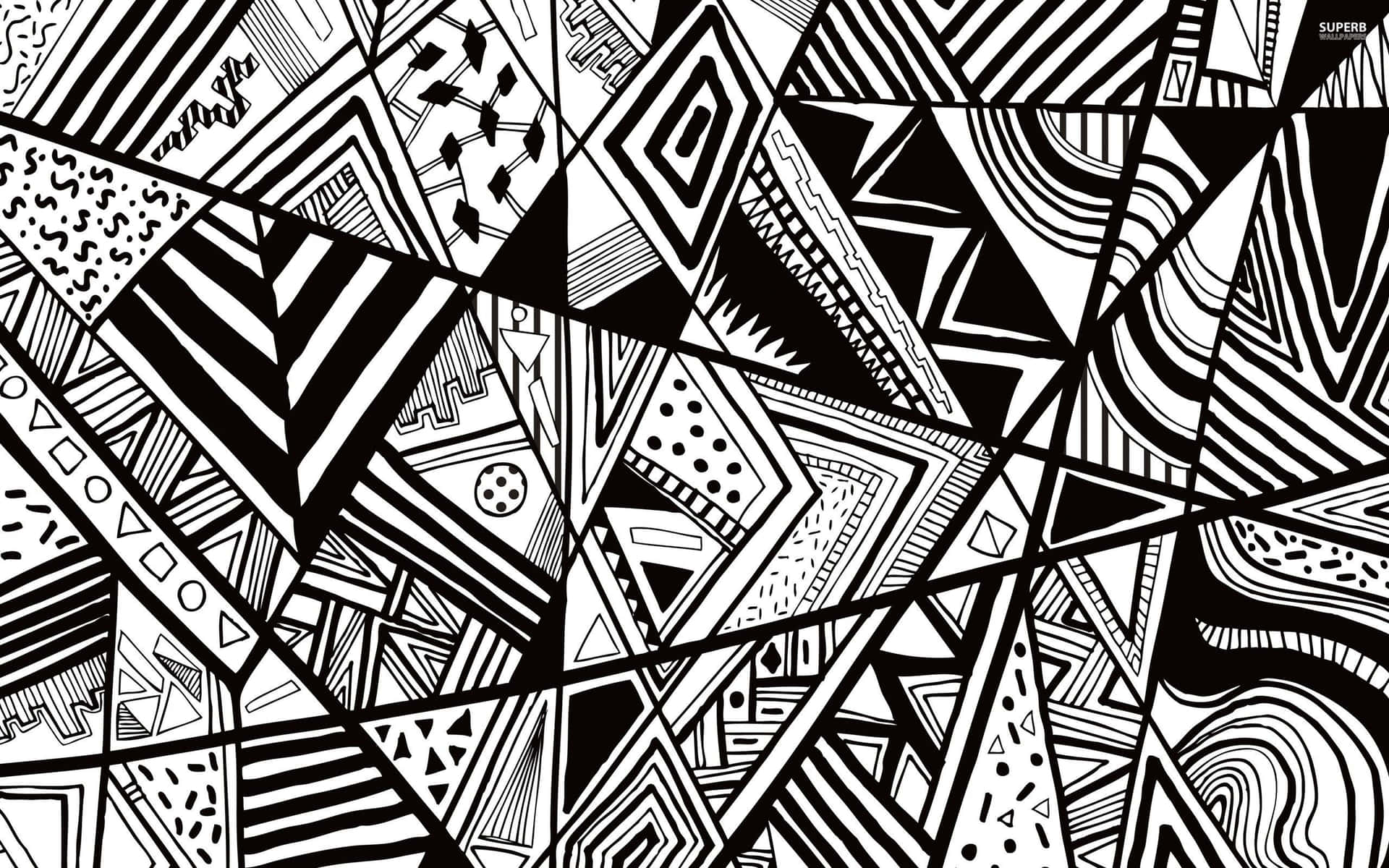 Modern Black and White Geometric Design Wallpaper
