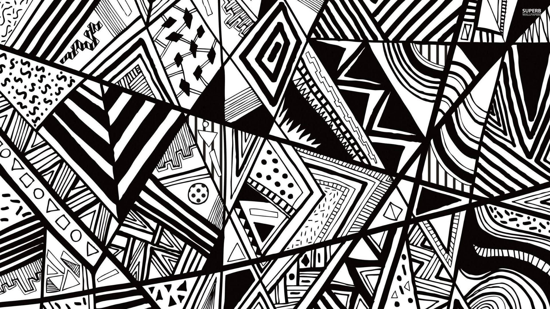 Black And White Geometric Art Wallpaper