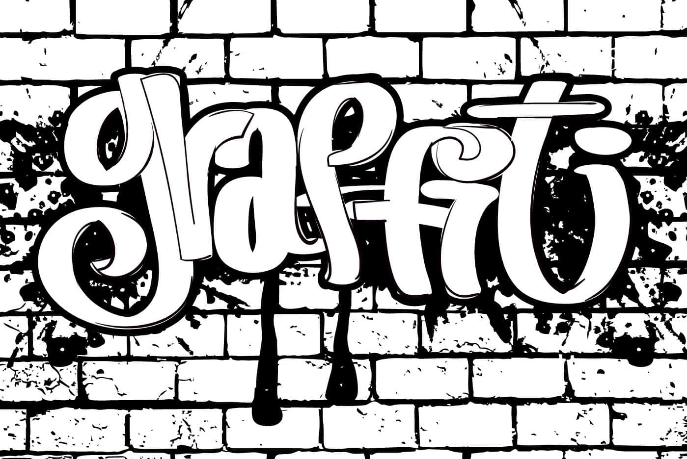 Títuloimpactante Arte De Grafiti En Blanco Y Negro En Una Pared Urbana. Fondo de pantalla