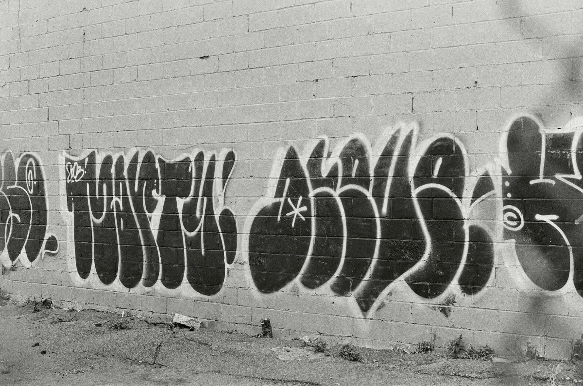 Sortog Hvid Graffiti 3088 X 2048 Tapet Wallpaper