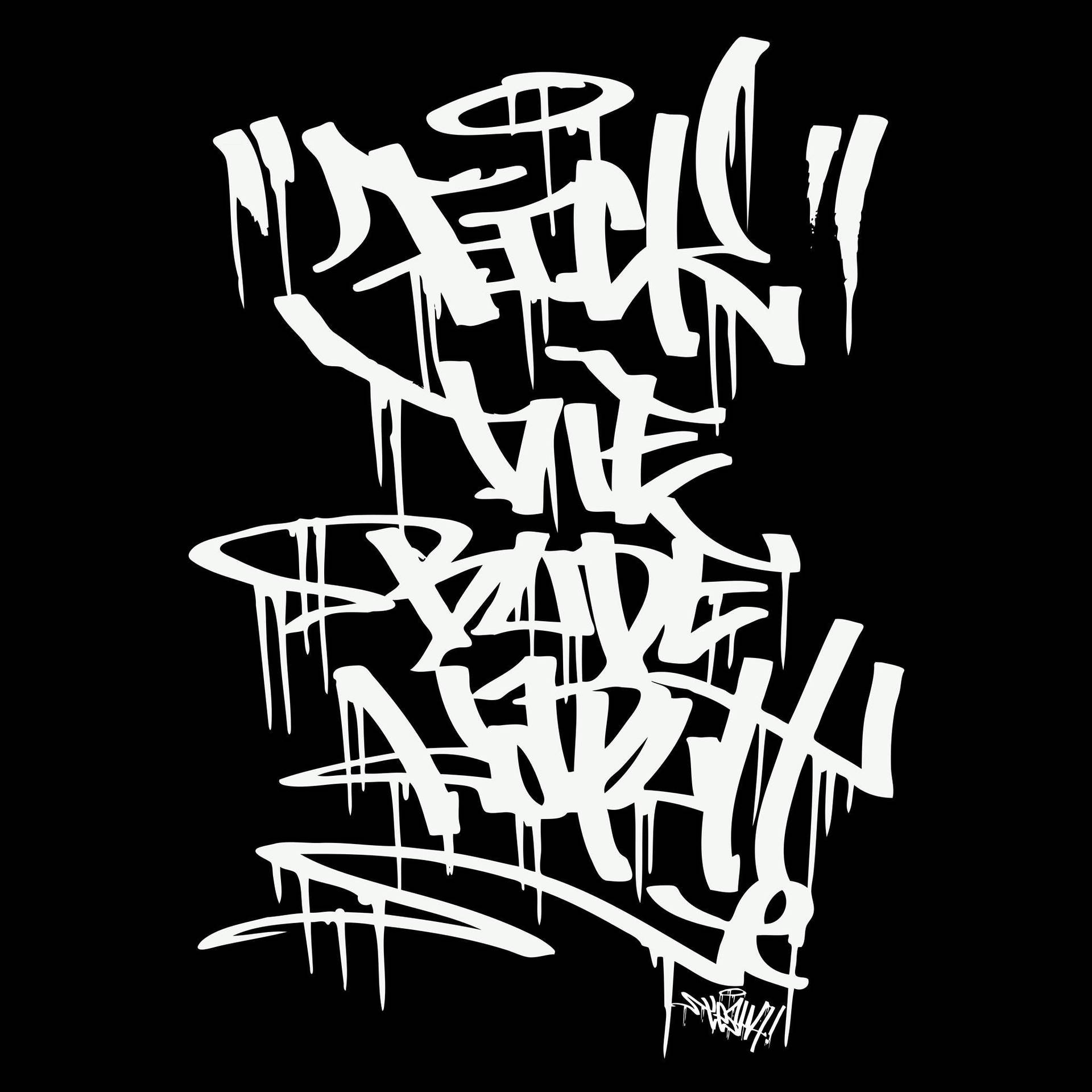 Svartoch Vitt Grafitti-kalligrafi. Wallpaper